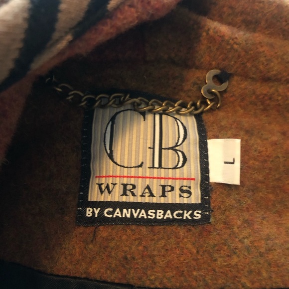 VINTAGE BLANKET COAT CB CANVASBACKS L XL WESTERN WOOL WOVEN - Picture 5 of 16